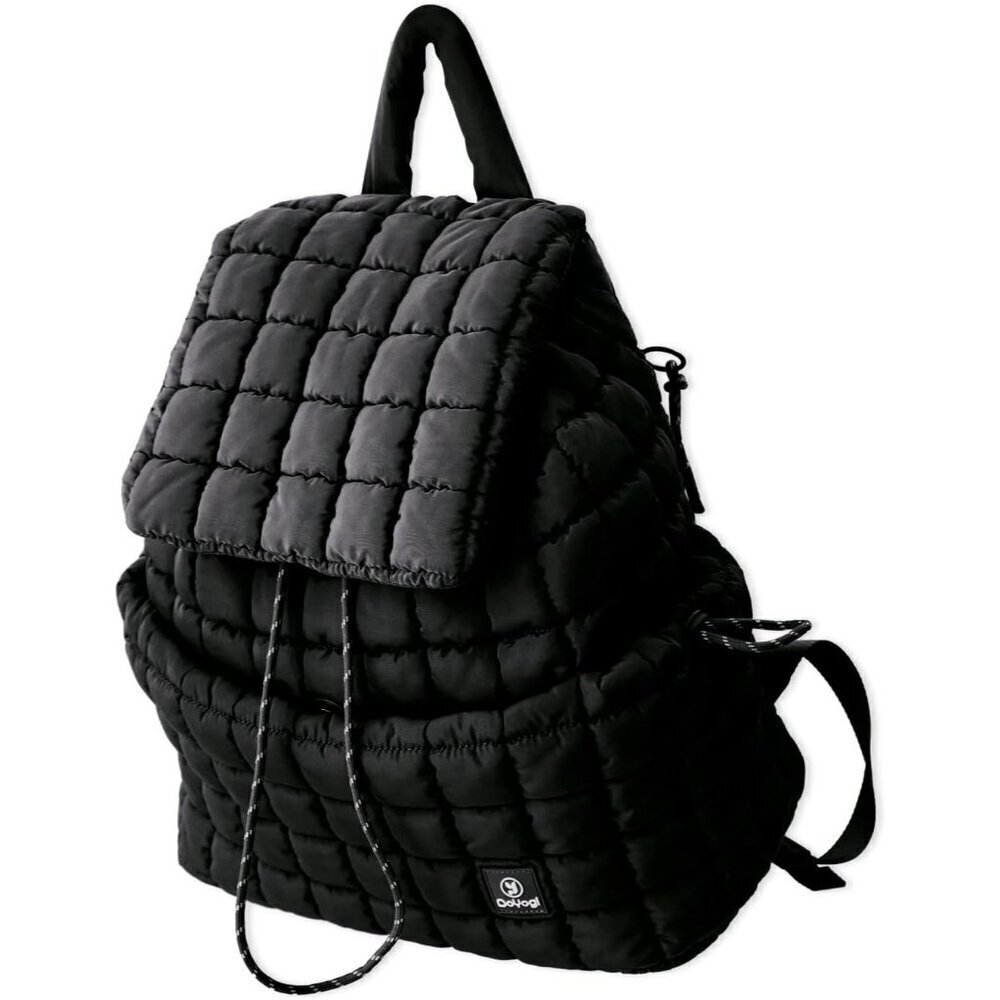 🔥 Doyogi Women Black Quilted Backpack Lightweight Puffer Casual Pack Travel Bag